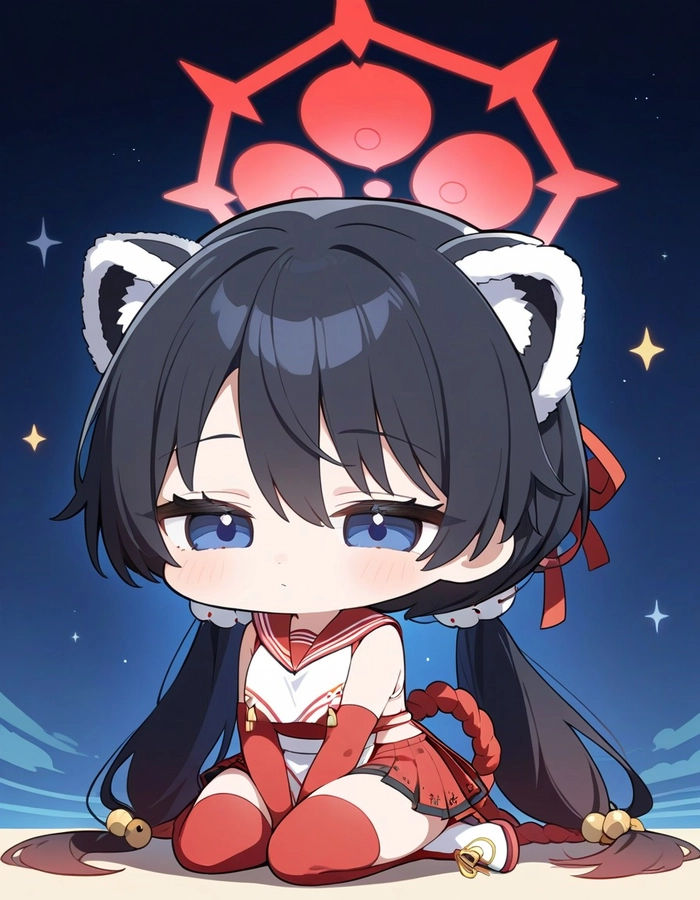 Ảnh Kasuga Tsubaki Blue Archive chibi đáng yêu