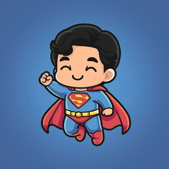 Ảnh Superman chibi ngộ nghĩnh đáng yêu