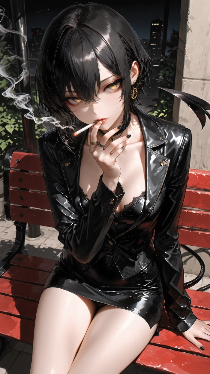 Ảnh anime nữ tóc ngắn buồn tâm trạng