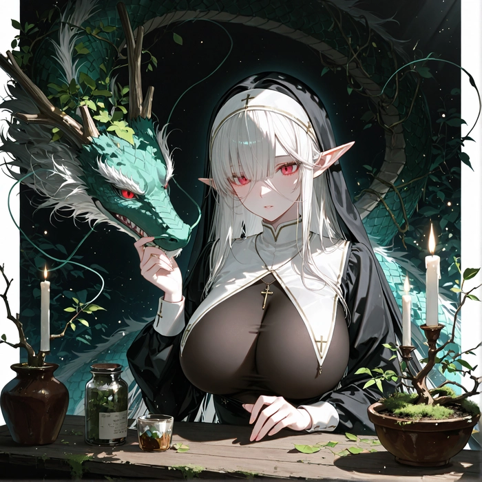 Ảnh anime nữ tóc trắng đẹp
