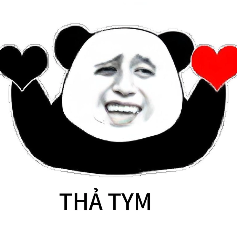 Ảnh chế meme gấu trúc thả tim hài