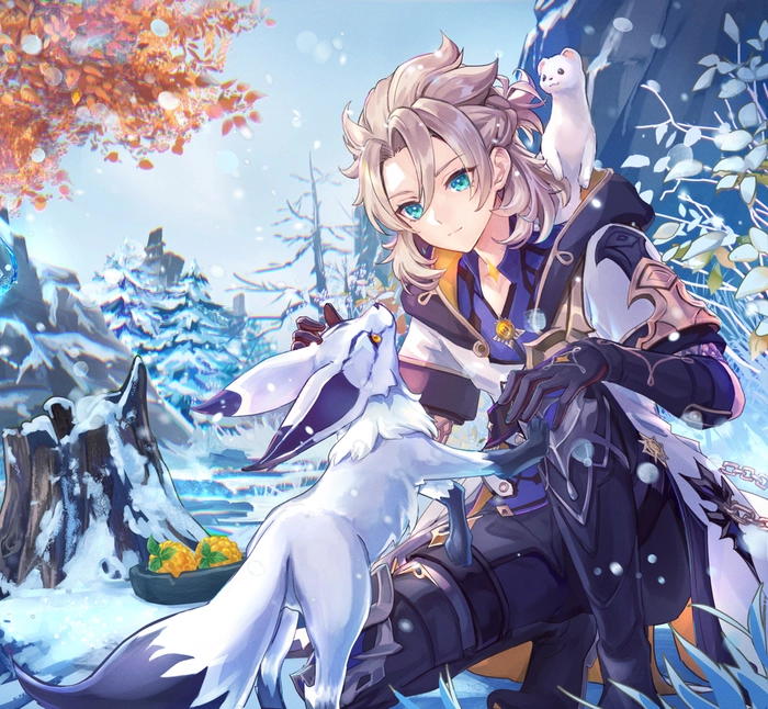 Ảnh fanart Albedo Genshin nghệ thuật