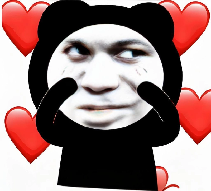 Ảnh meme gấu trúc thả tim cute