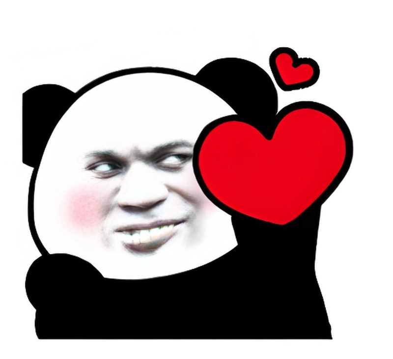 Ảnh meme gấu trúc thả tim ngọt ngào