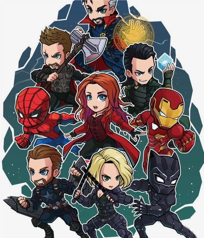 Ảnh siêu anh hùng Marvel chibi hài hước