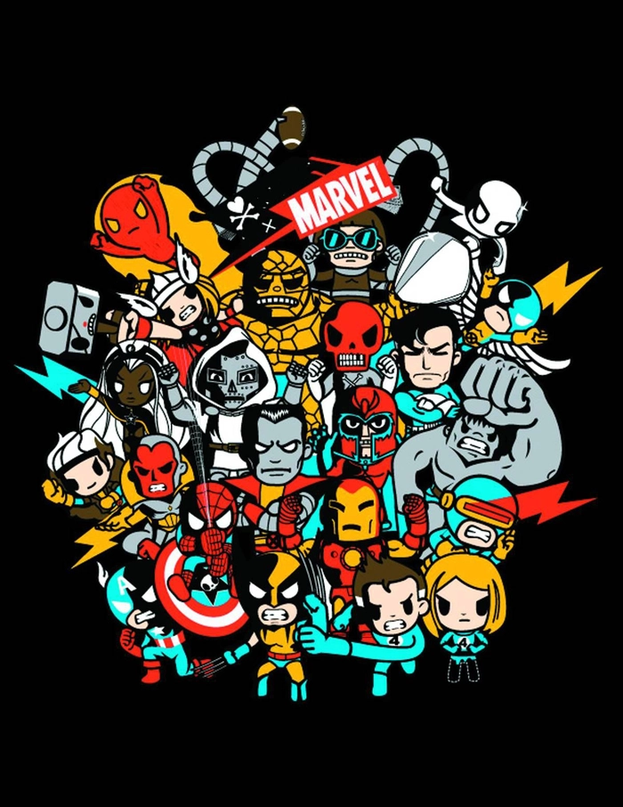 Ảnh siêu anh hùng Marvel chibi phong cách