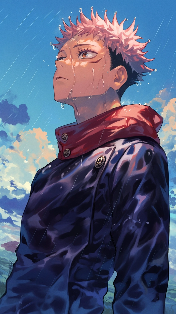 Anime nam tóc hồng đeo kính cuốn hút
