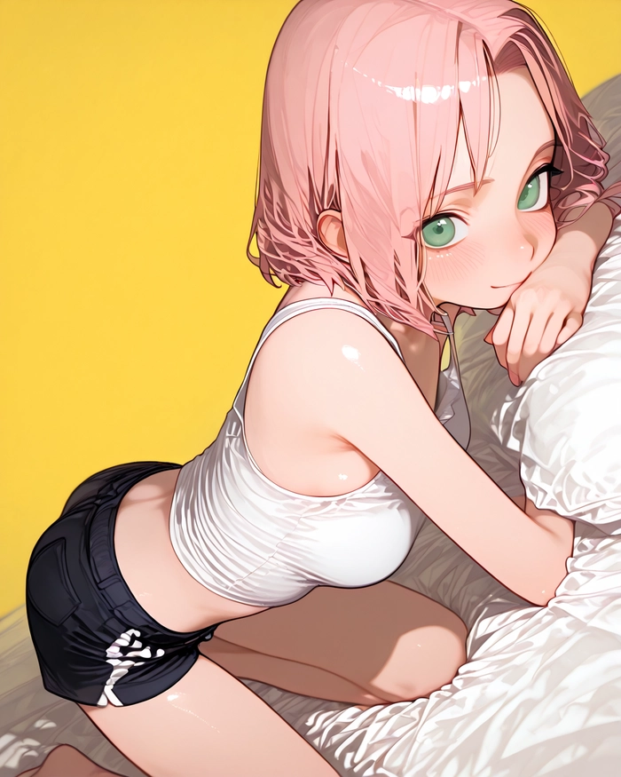 Anime nữ tóc hồng dịu dàng