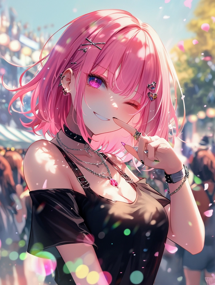 Avatar anime nữ tóc hồng cute