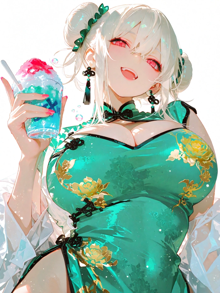 Avatar anime nữ tóc trắng cute