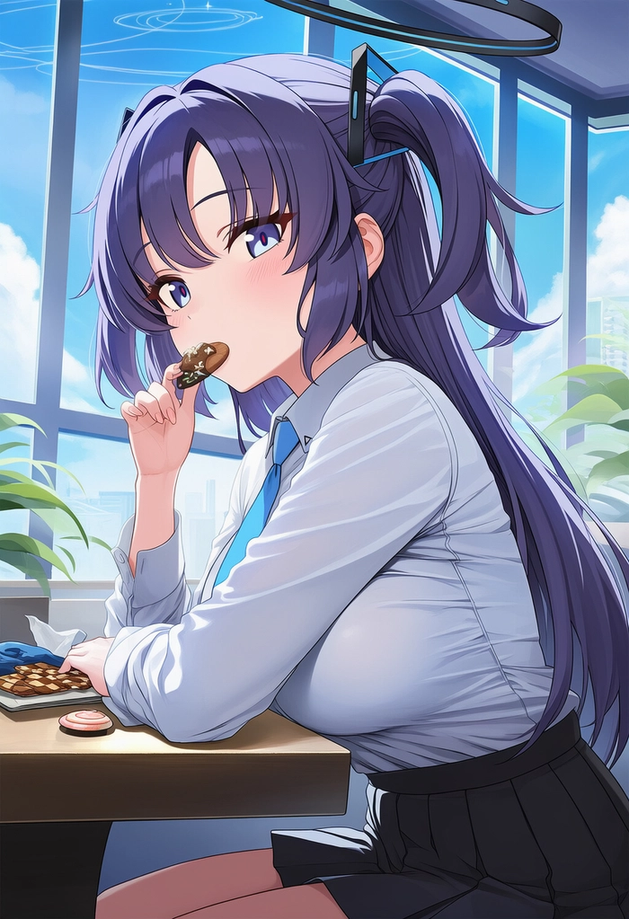 Blue Archive Yuuka fanart lung linh