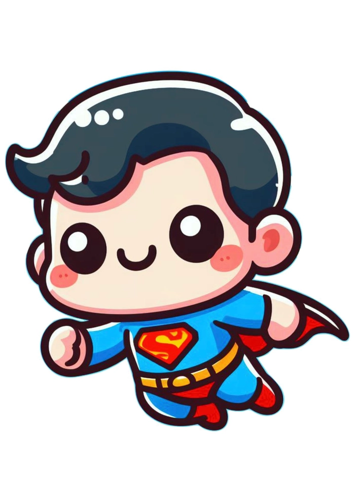 Chibi Superman dễ thương tinh nghịch