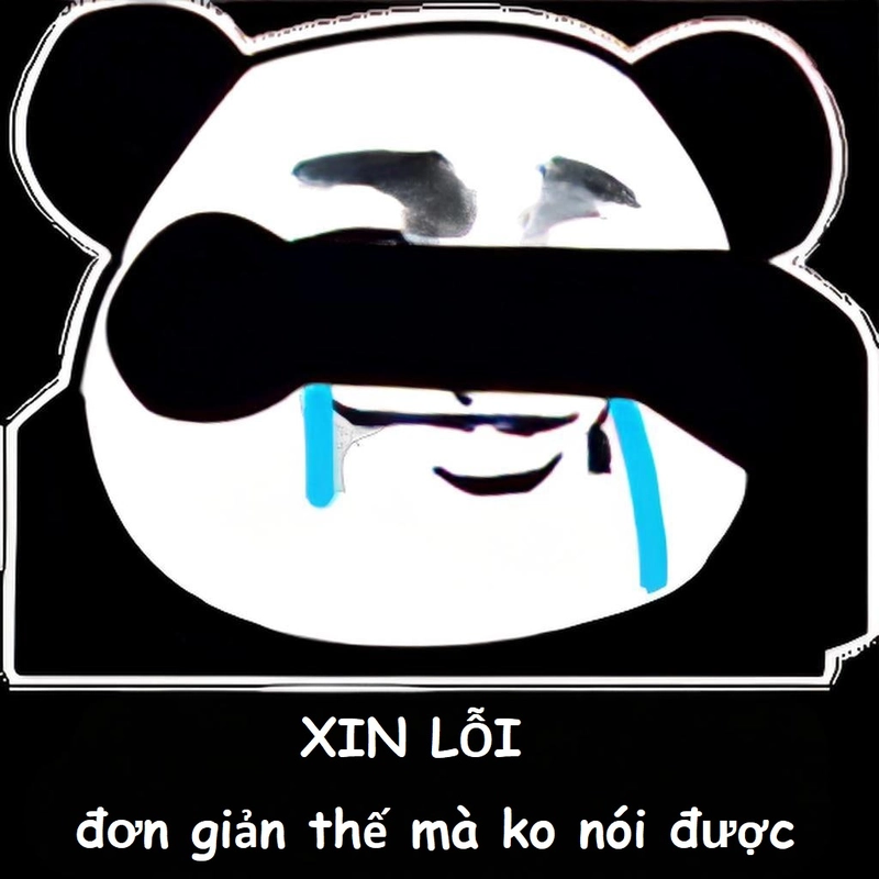 Gấu trúc meme xin lỗi cực chất cho bạn bè