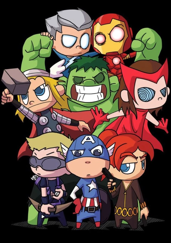 Hình Avenger chibi dễ thương lung linh
