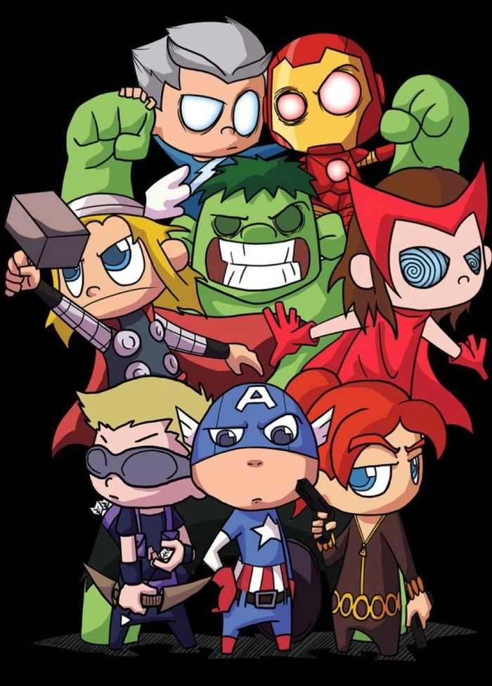 Hình Marvel chibi đáng yêu sáng tạo