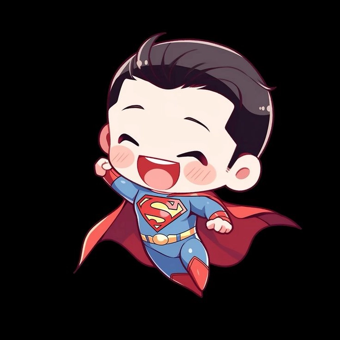 Hình ảnh Superman chibi dễ thương sáng tạo