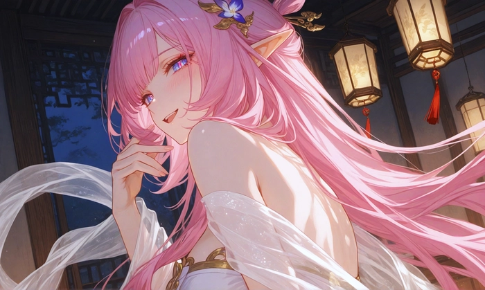 Hình ảnh anime nữ tóc hồng ngầu