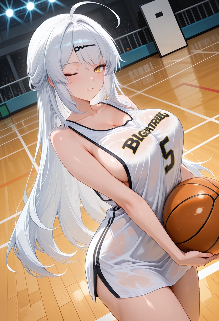 Hình ảnh anime nữ tóc trắng cute trong sáng