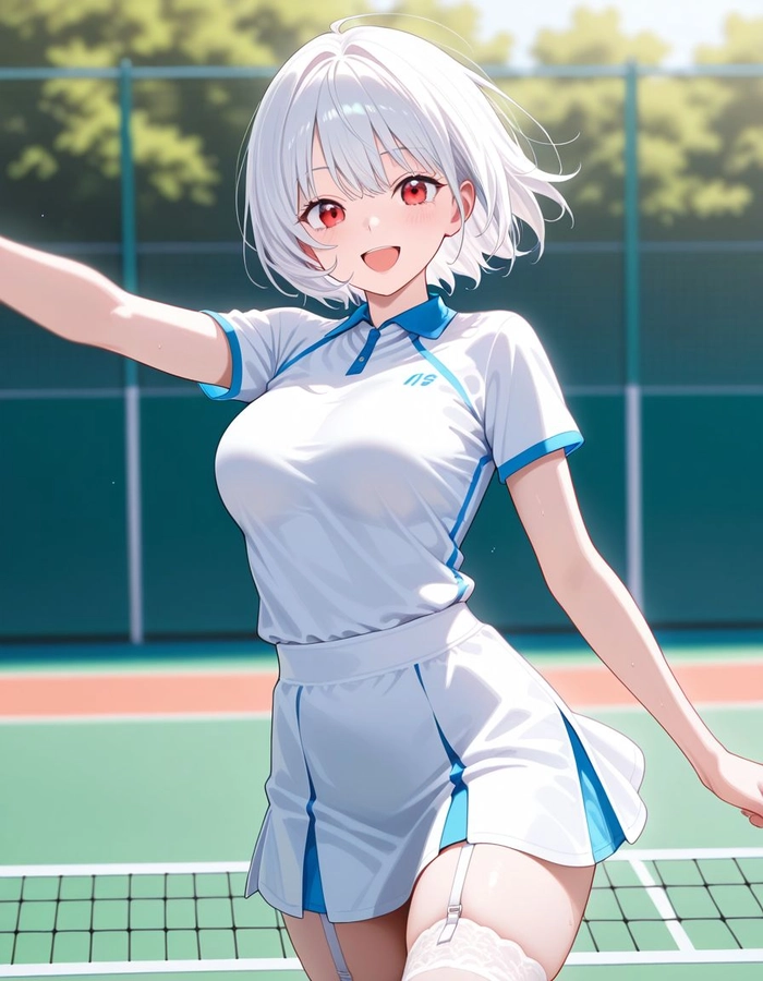 Hình ảnh anime nữ tóc trắng đáng yêu