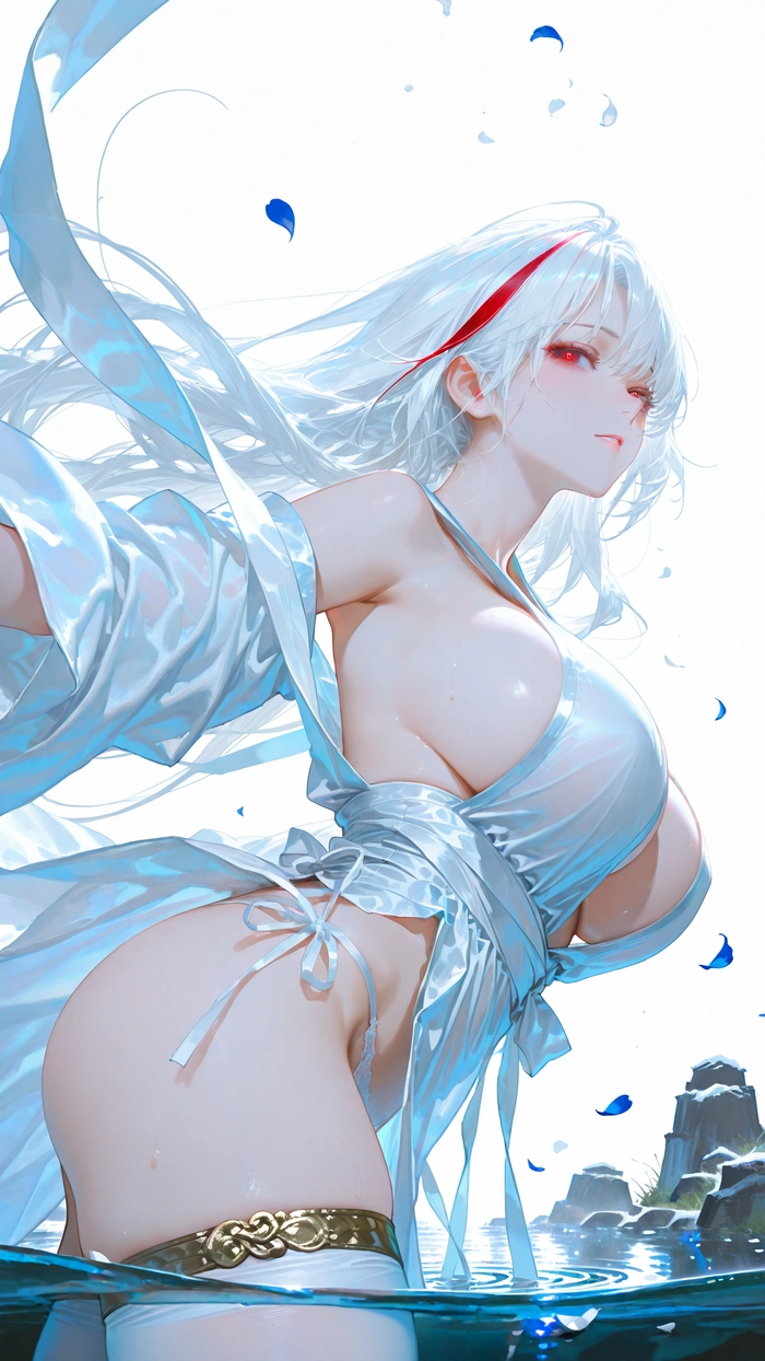 Hình ảnh anime nữ tóc trắng lạnh lùng