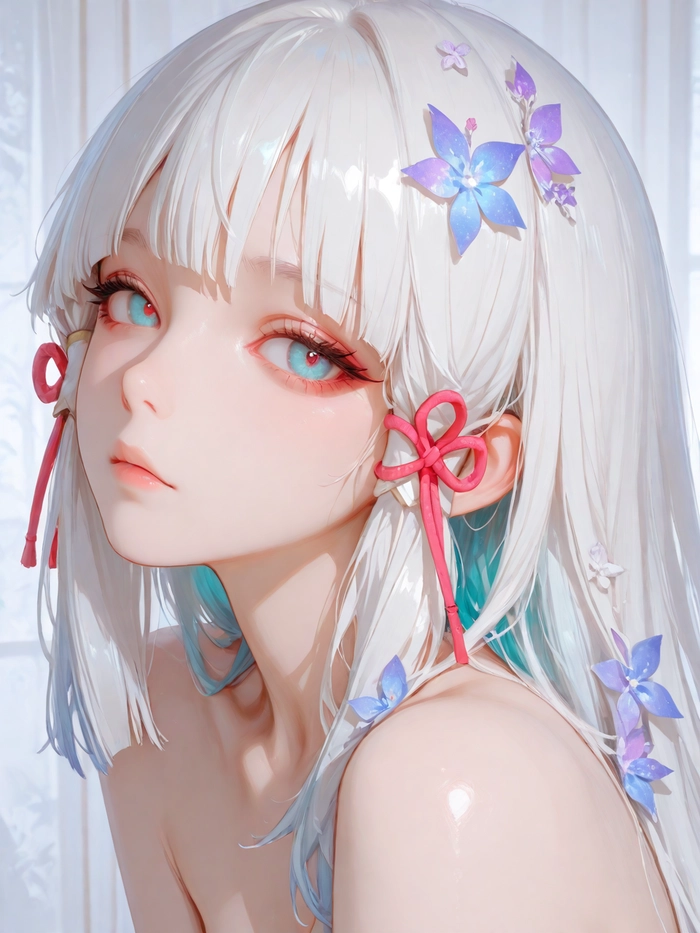 Hình ảnh anime nữ tóc trắng ngọt ngào