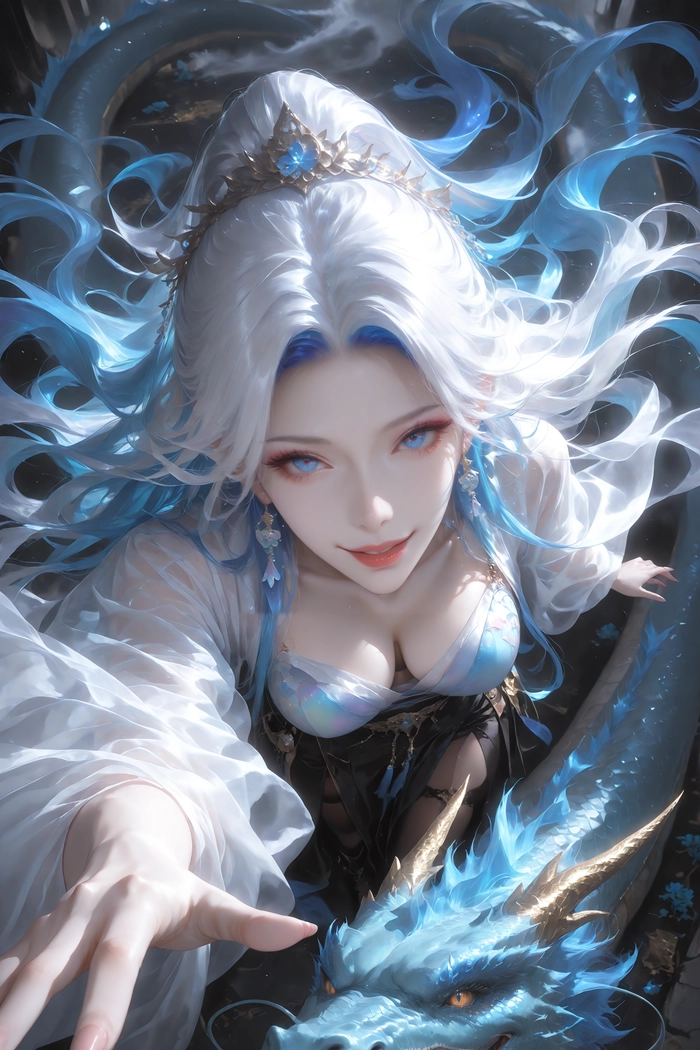Hình ảnh anime nữ tóc trắng tinh khôi