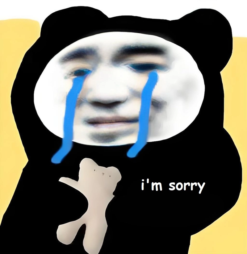 Hình ảnh meme gấu trúc xin lỗi biểu cảm hài