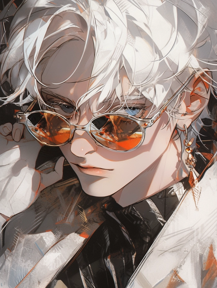 Hình anime nam tóc trắng cute ngọt ngào