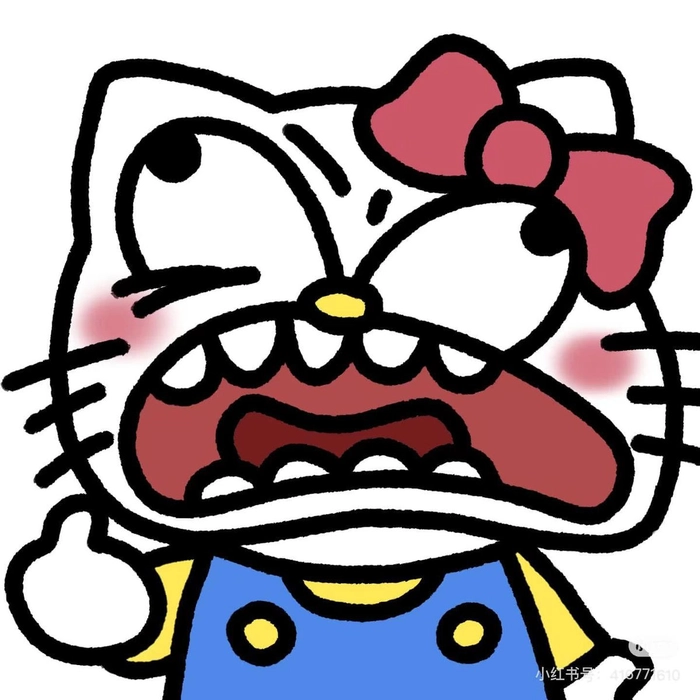 Hình meme Hello Kitty dỗi đáng yêu