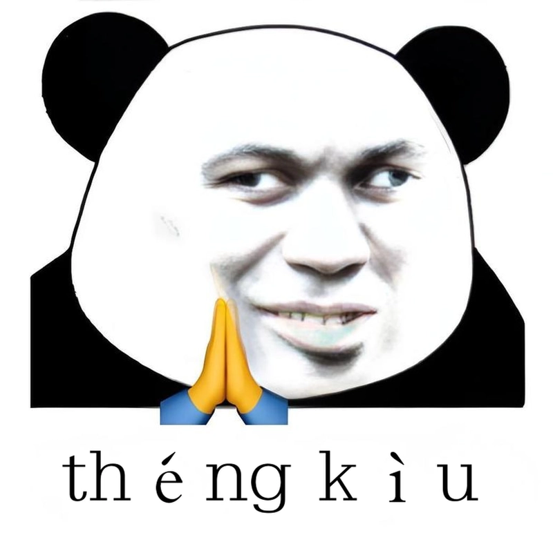 Hình meme gấu trúc cảm ơn hài hước
