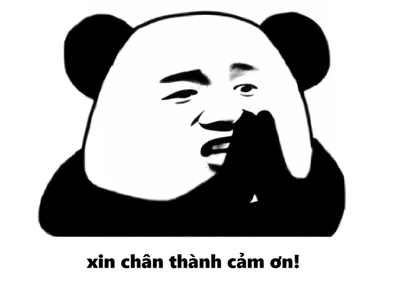 Hình meme gấu trúc đa tạ dễ thương