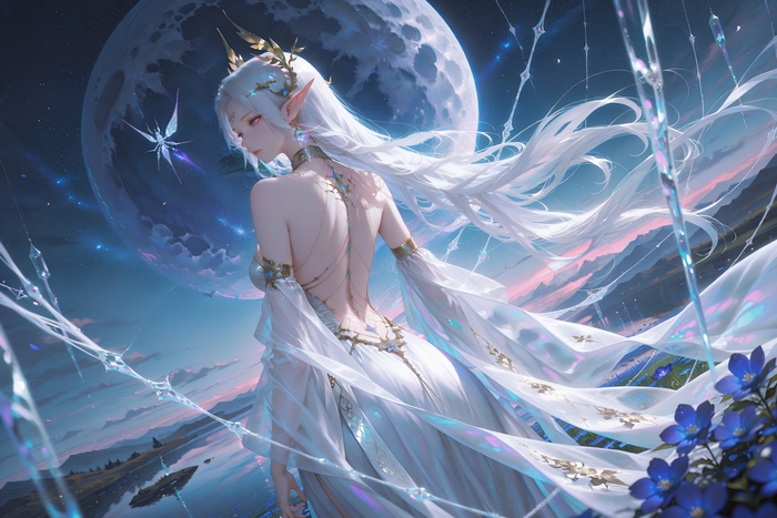 Hình nền anime nữ lạnh lùng tóc trắng đẹp