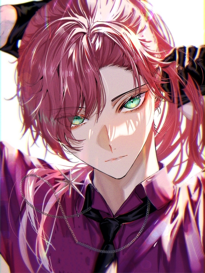 Hình nền anime tóc hồng nam lạnh lùng