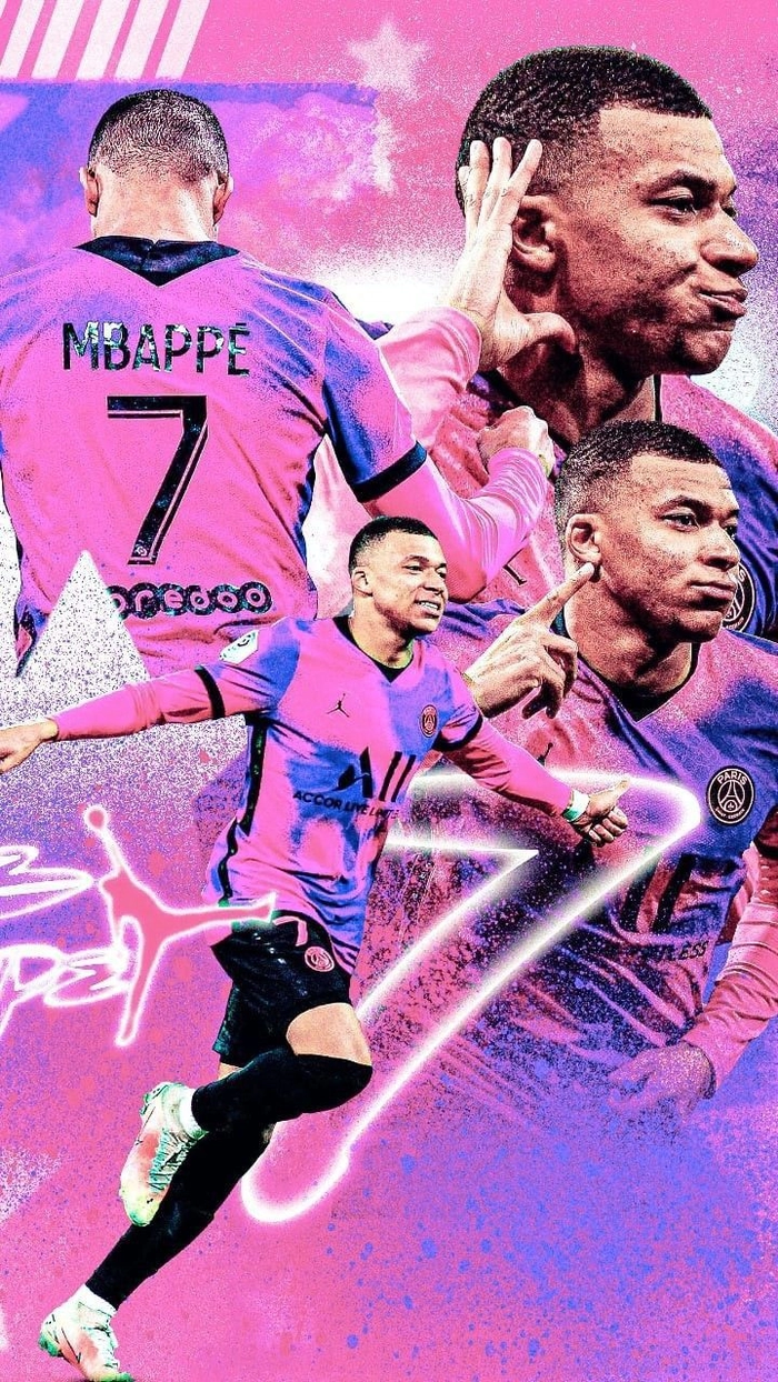 Hình nền bóng đá Mbappé rực lửa
