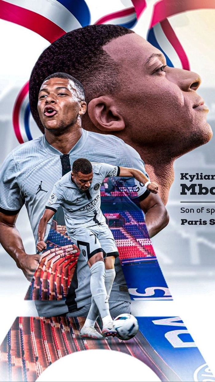 Hình nền cầu thủ Mbappé thi đấu đỉnh cao