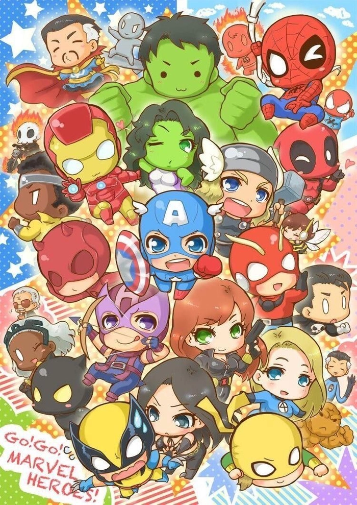 Marvel chibi hình ảnh đáng yêu hài hước