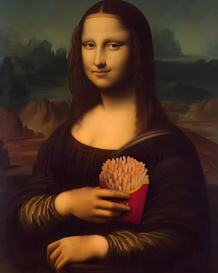 Meme Mona Lisa cười không nhịn nổi