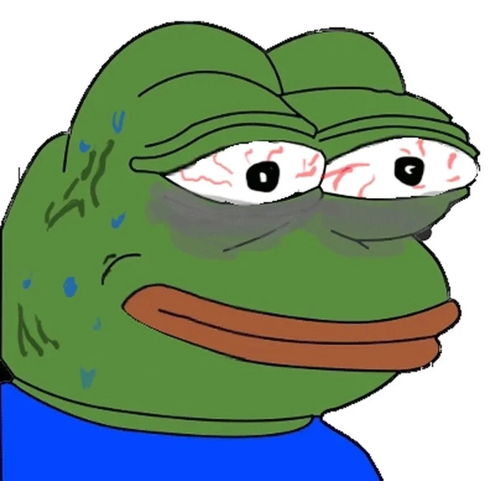 Meme ếch xanh sợ hãi dễ thương