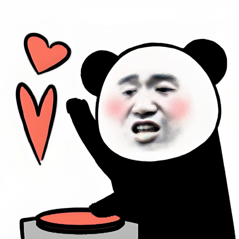 Meme gấu trúc bắn tim đáng yêu