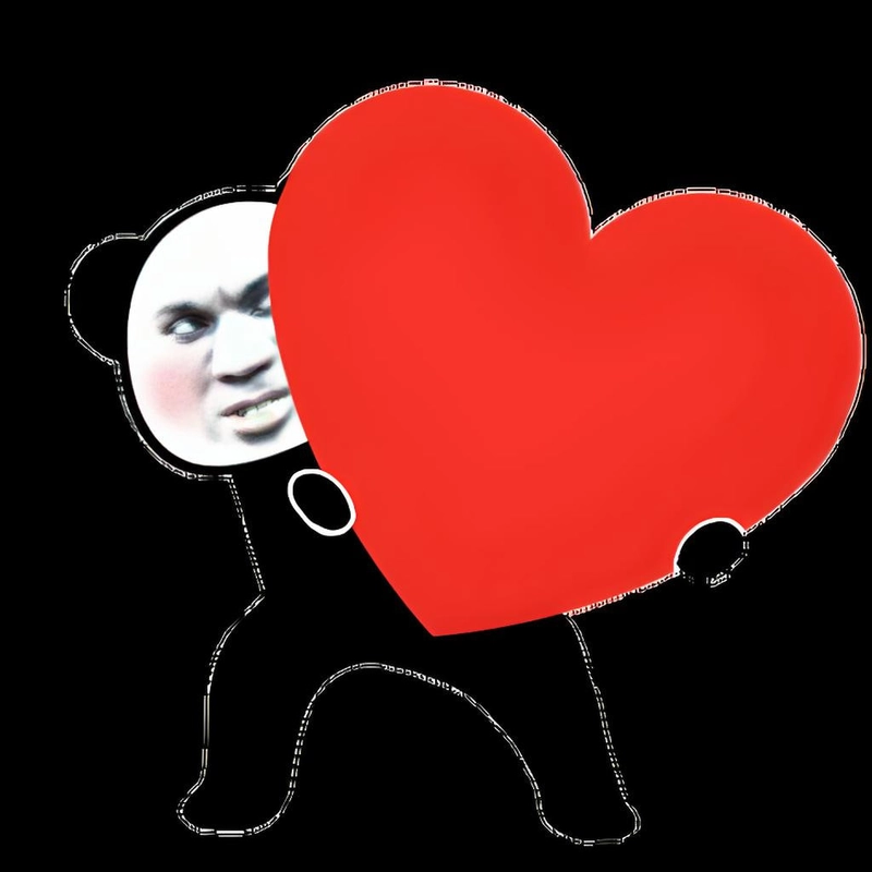 Meme gấu trúc thả tim đáng yêu