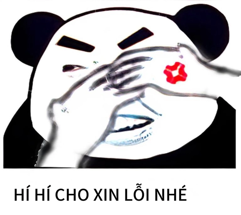 Meme gấu trúc xin lỗi cực hot dân mạng yêu thích