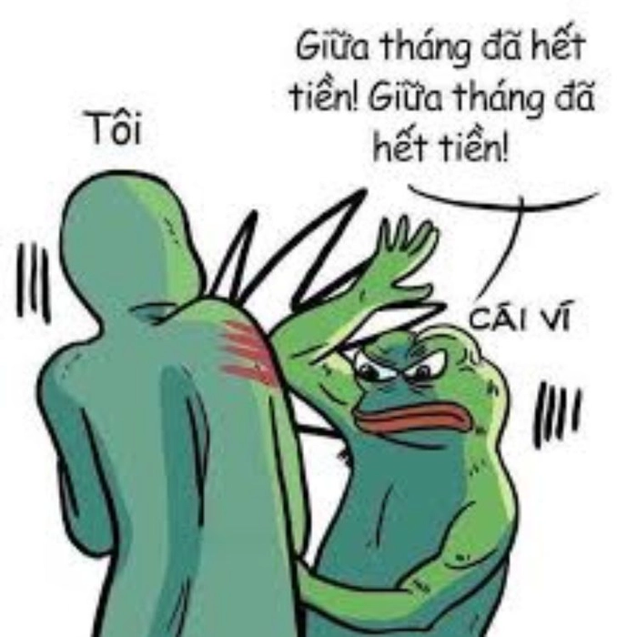 Meme ví hết tiền siêu bá đạo