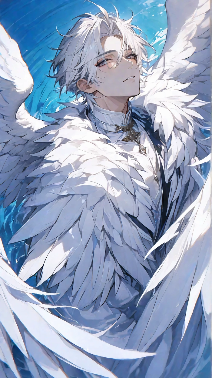 Nam anime tóc trắng lạnh lùng siêu đẹp