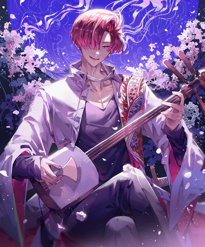 Nhân vật anime nam tóc hồng lạnh lùng