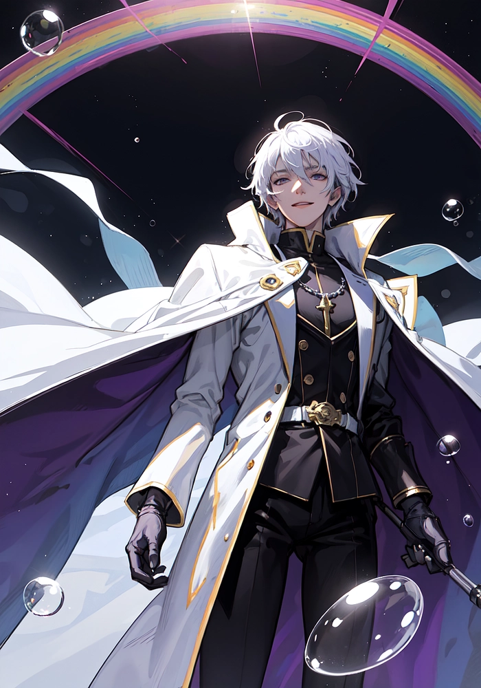 Nhân vật anime nam tóc trắng bí ẩn