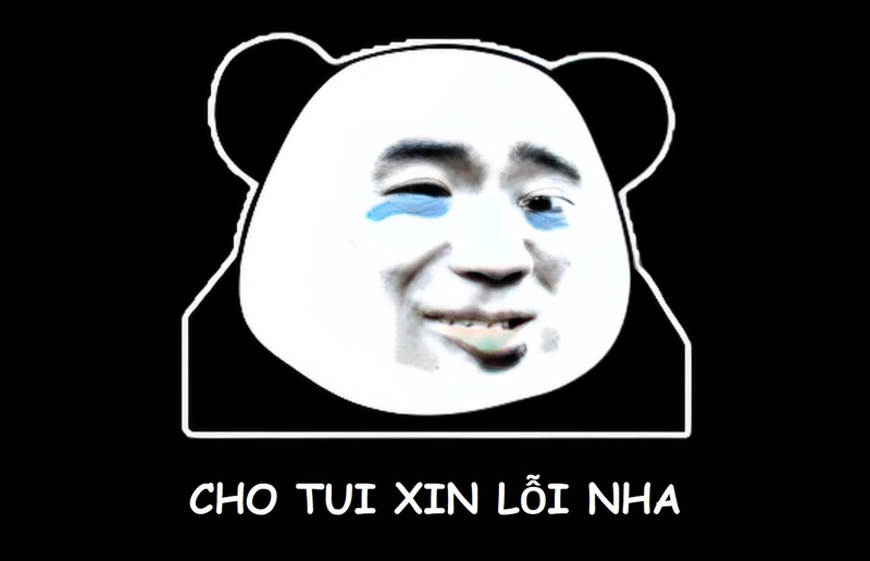 Xin lỗi meme gấu trúc cho tình huống hài hước